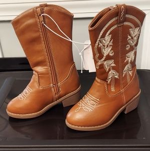 New Stepping Stones size 7 toddler brown cowboy boots. NWT!